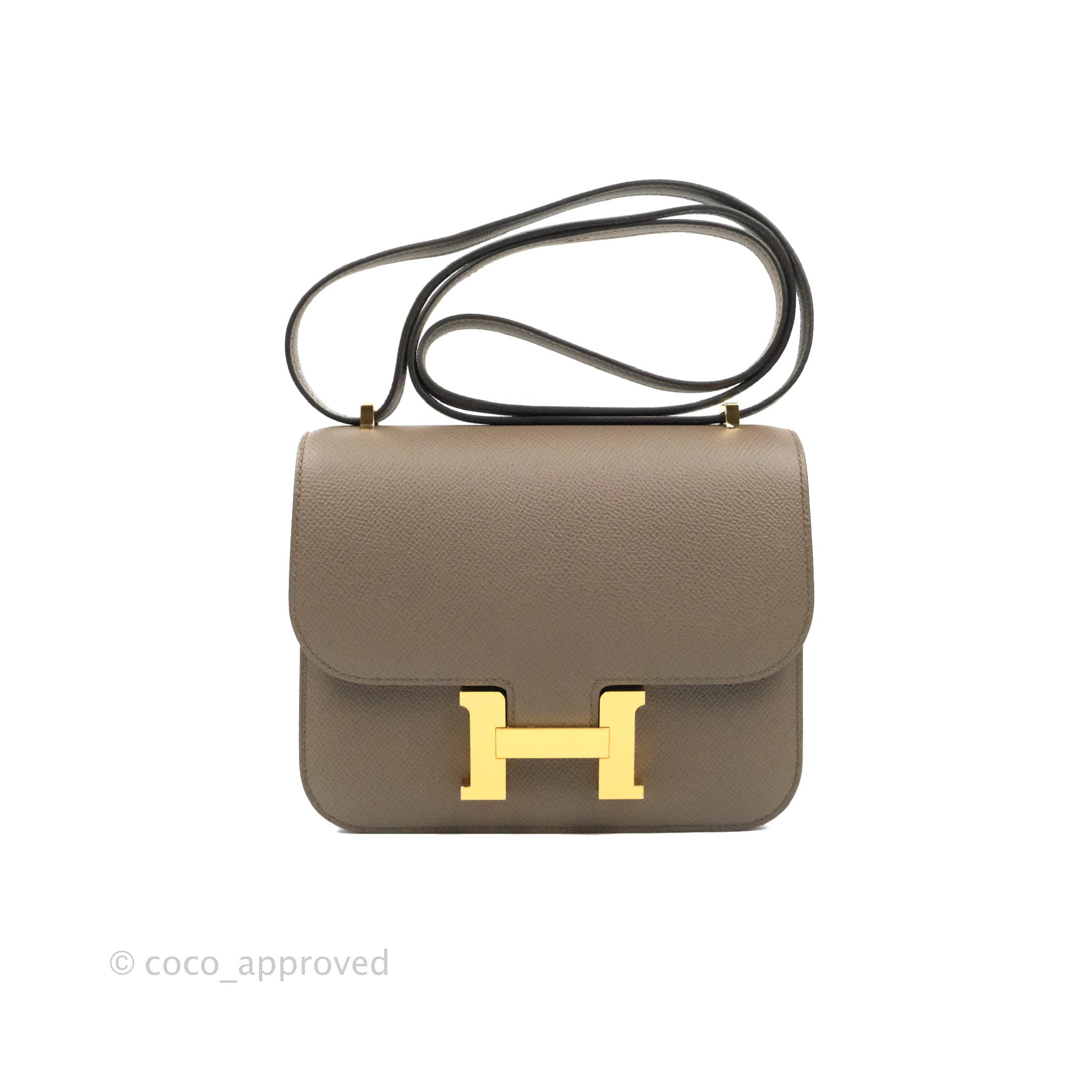 Hermes Constance 18 Etain Mini Bag Gold Hardware Epsom Leather