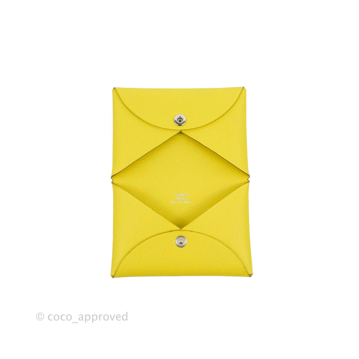 Hermès Calvi Card Holder Epsom Yellow – Coco Approved Studio