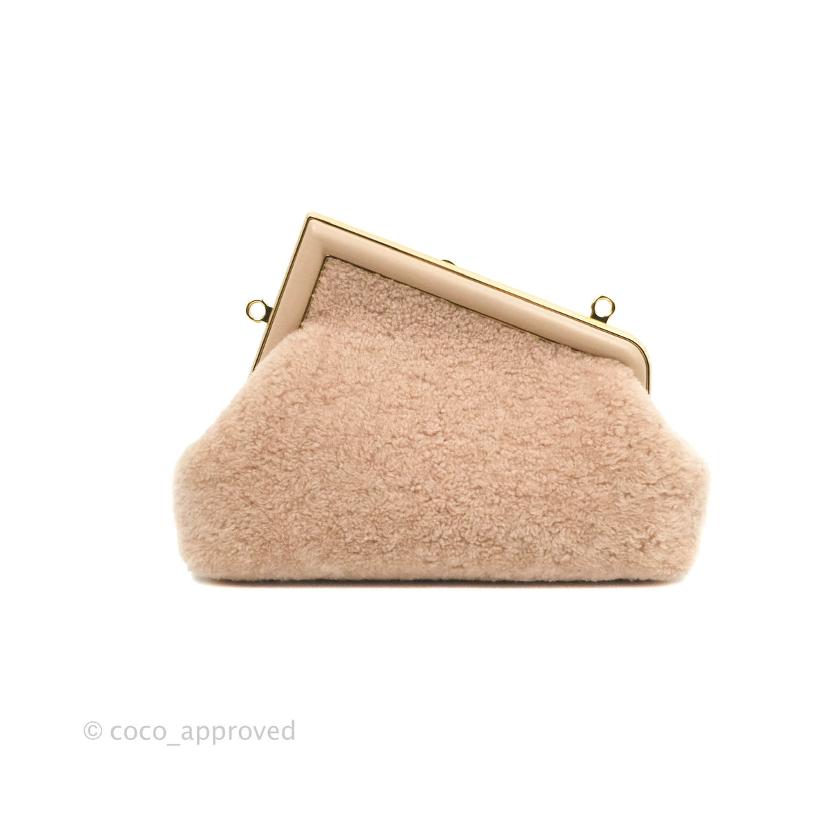 Fendi Small First Bag Pale Pink Merino Shearling Gold Hardware