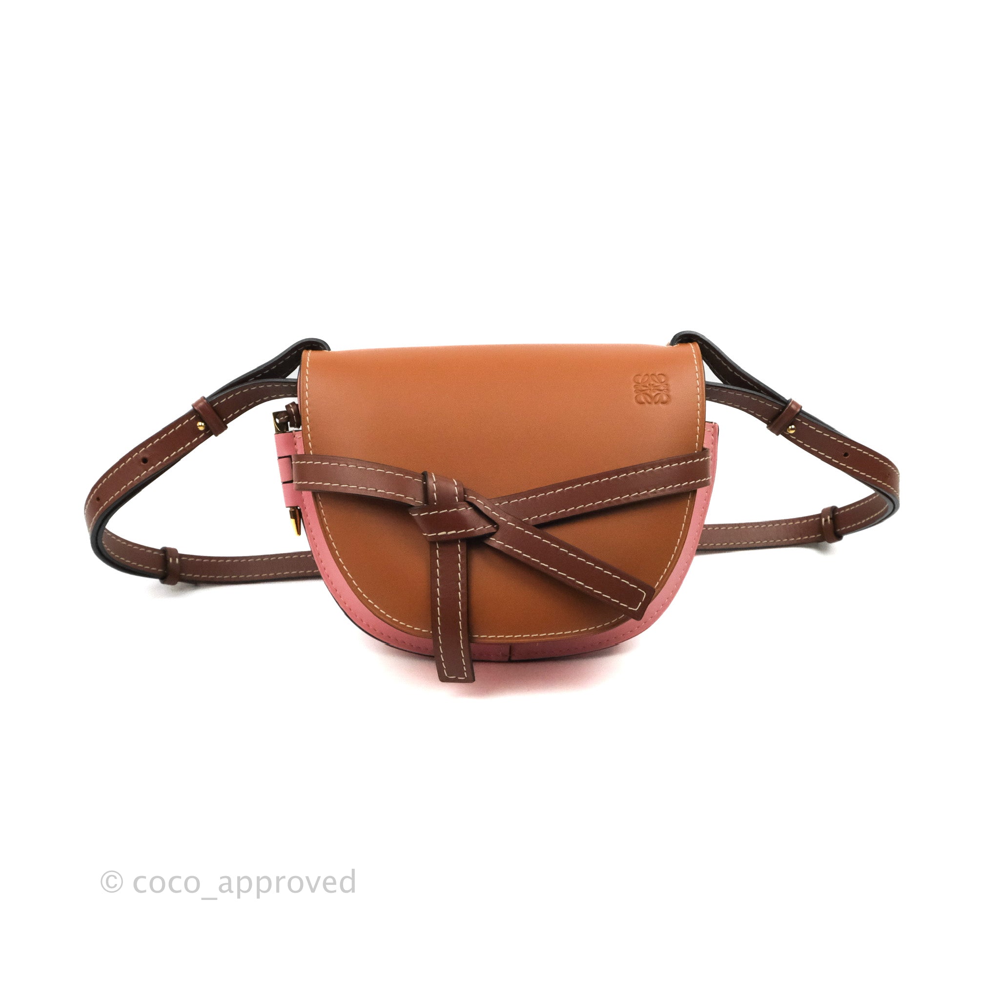 Loewe Small Gate Bag Smooth Calfskin in Tan/Pink – Coco Approved Studio