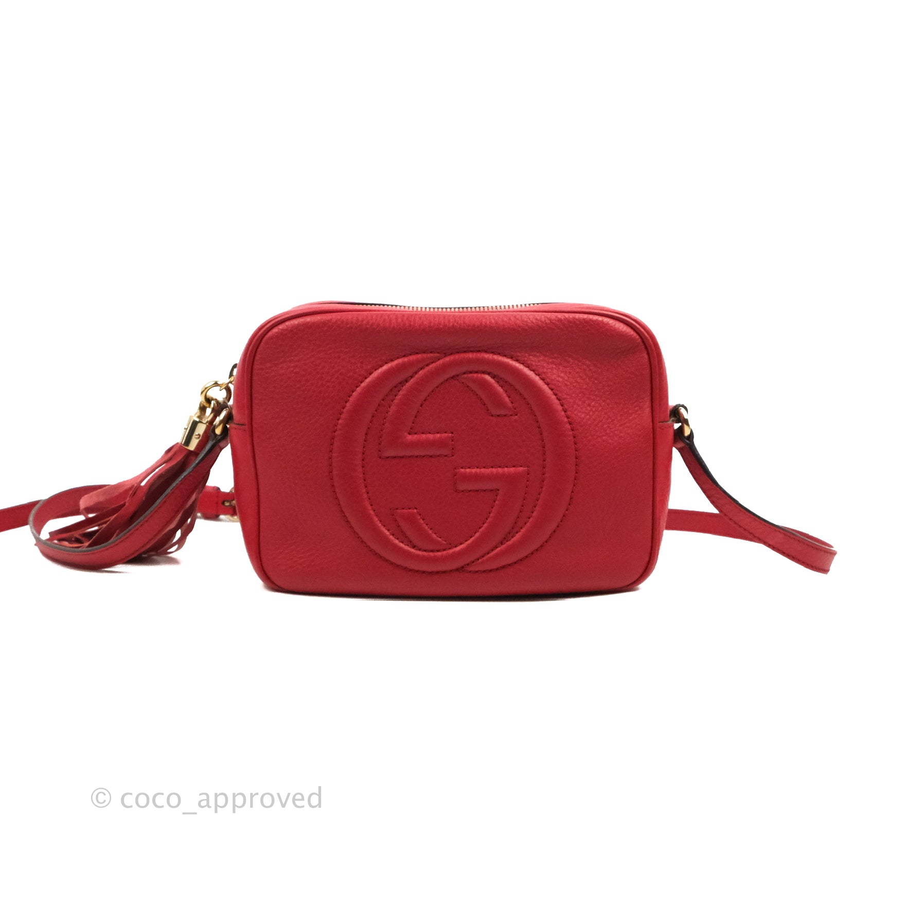 GUCCI Soho Small Leather Disco Bag in Red