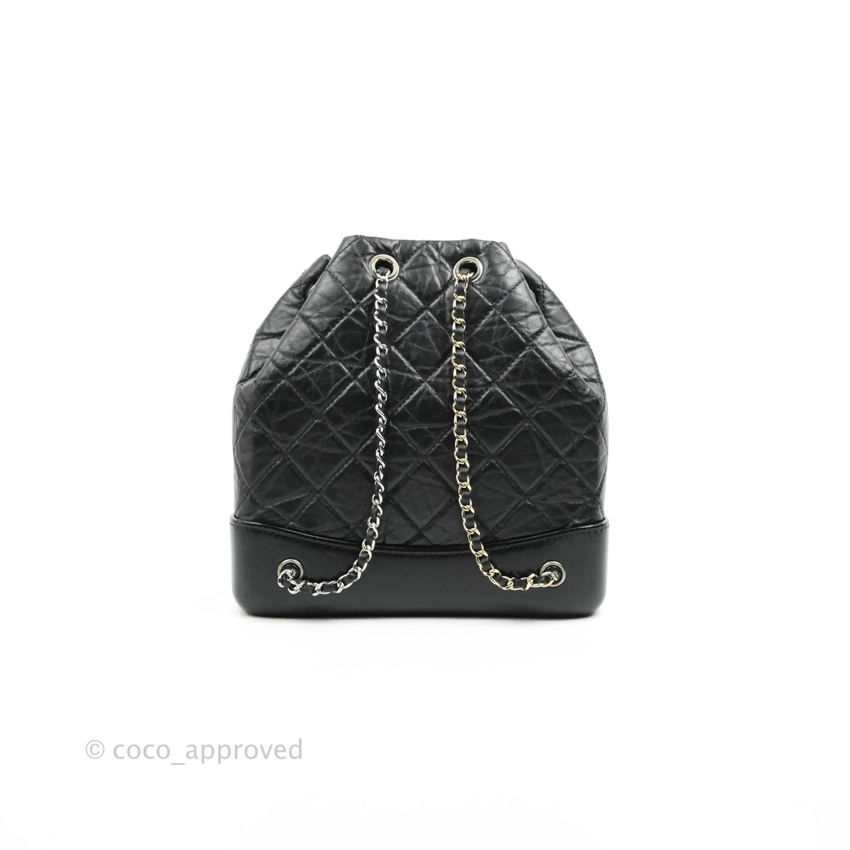 CHANEL Aged Calfskin Quilted Small Gabrielle Backpack Silver