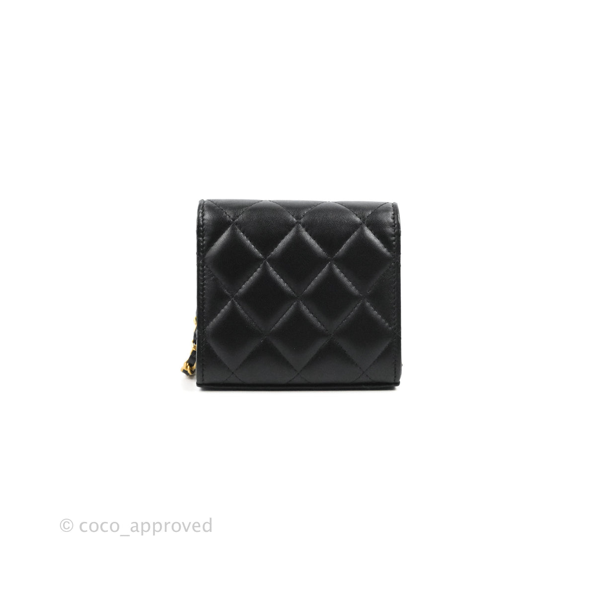 Chanel Heart CC Lock Clutch with Chain Black Lambskin Gold Hardware 23S