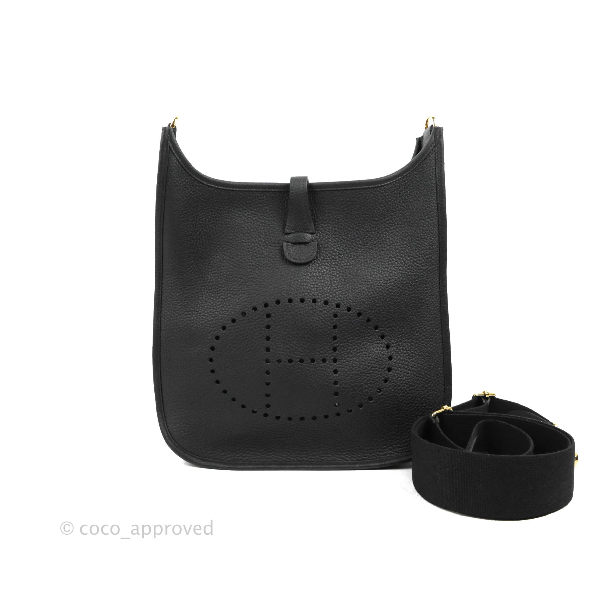 Hermes Evelyne III 29 Bag In Black (Noir) With Gold Hardware