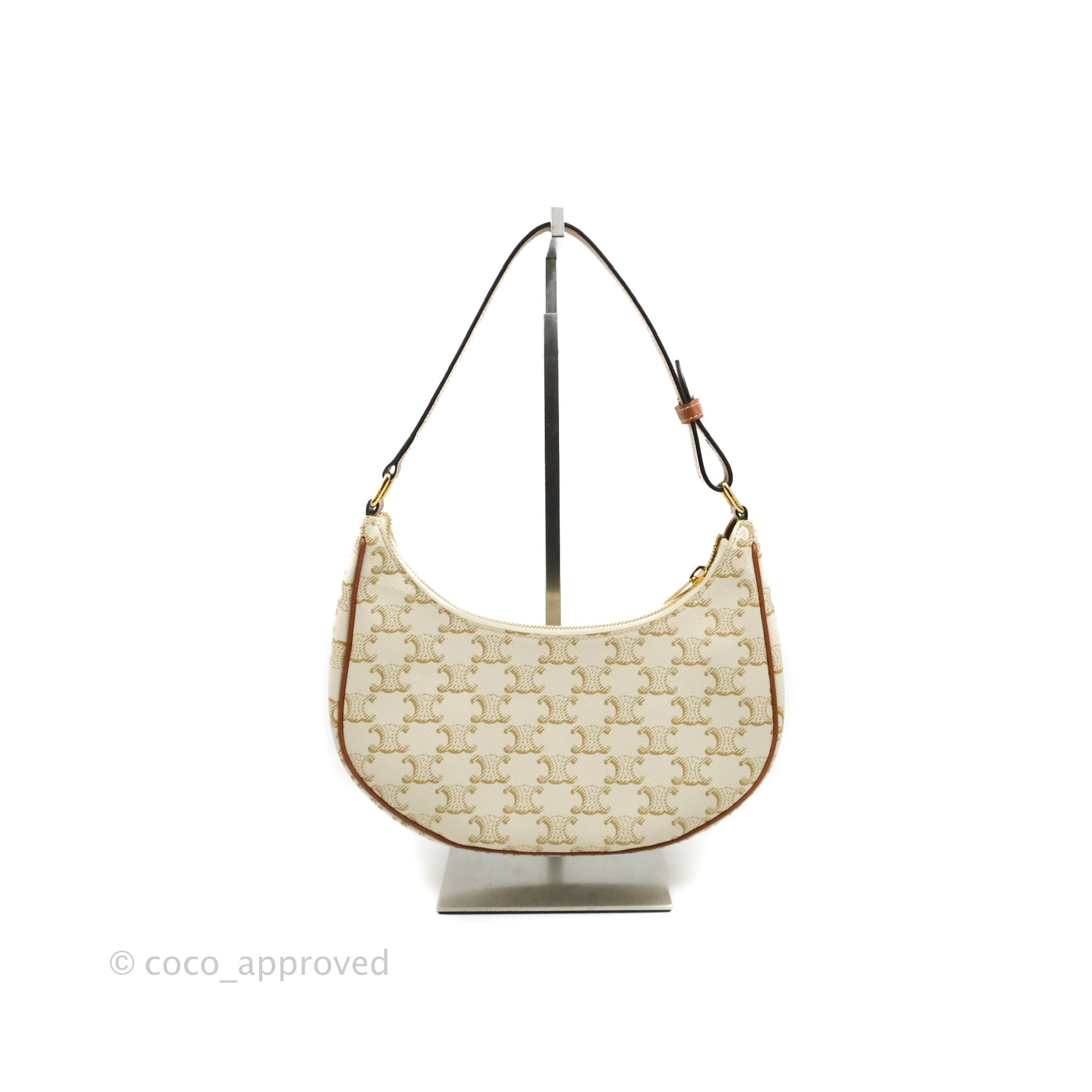 Women's Ava Bag in Triomphe Canvas and calfskin, CELINE