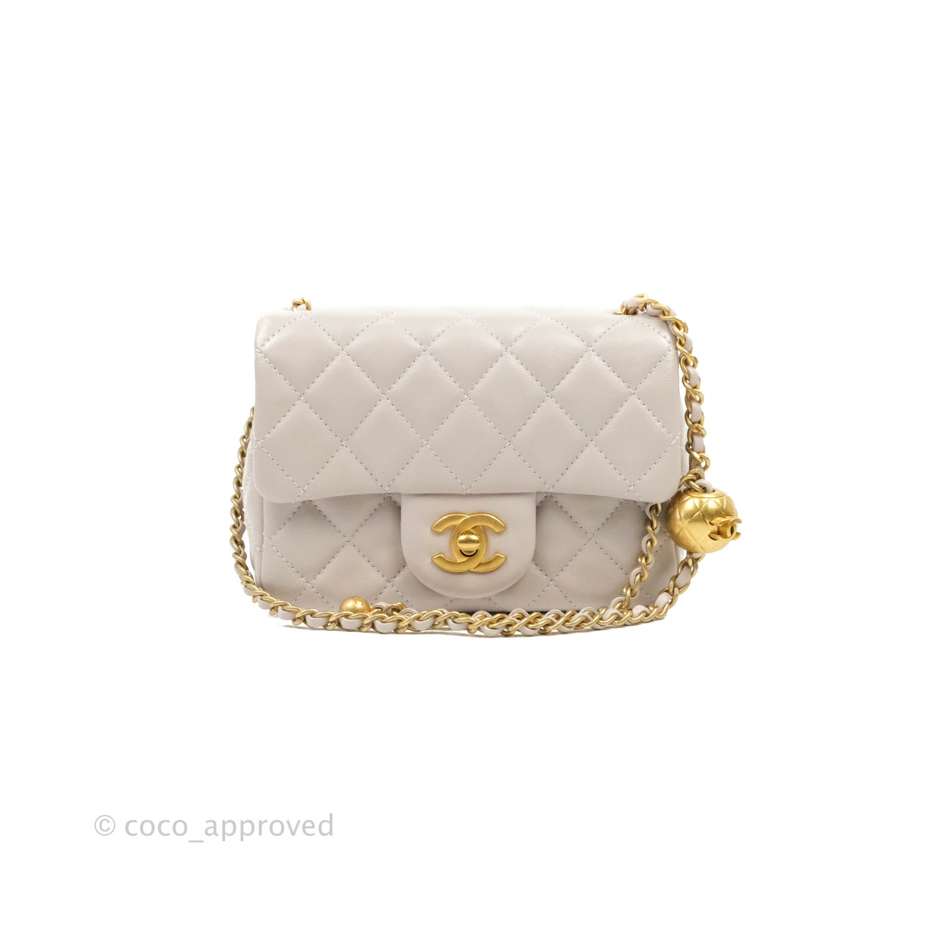 Chanel mini discount square gold ball