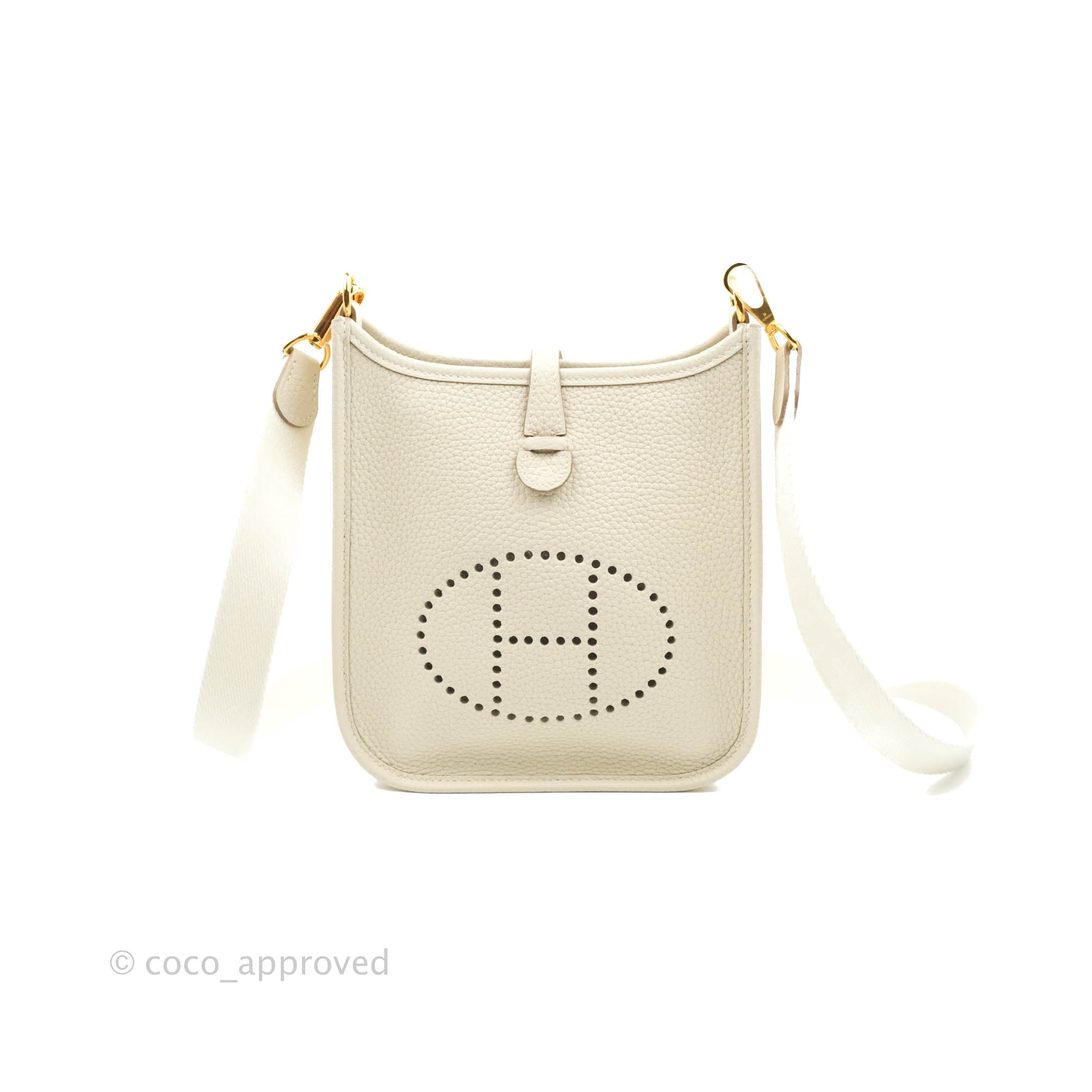 Hermès Mini Evelyne Craie Clemence Gold Hardware – Coco Approved Studio