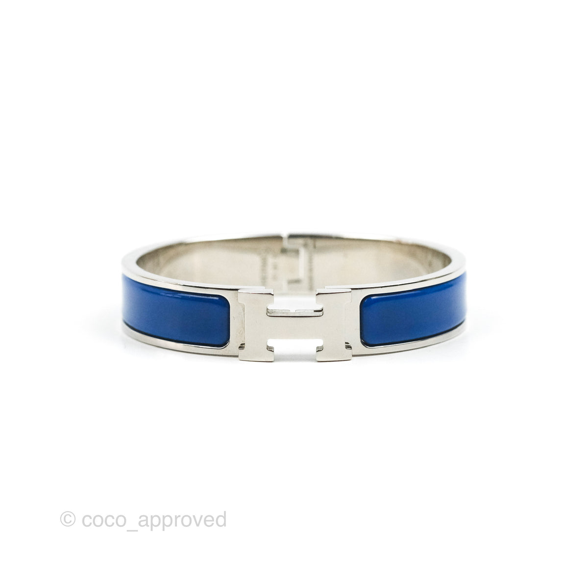 Hermès Clic H Bracelet Blue Palladium Hardware PM – Coco Approved Studio