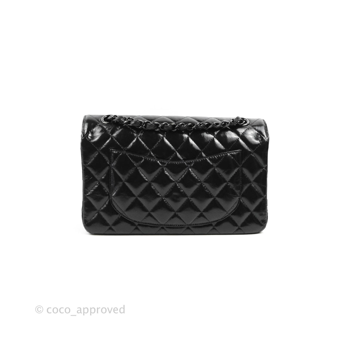 Chanel Small Classic Quilted Flap So Black Glazed Crumpled Calfskin