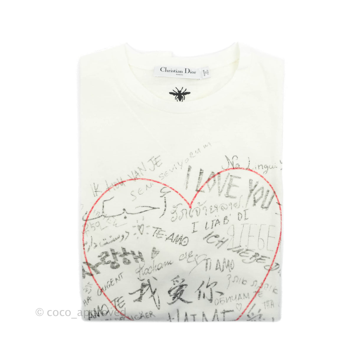 Dior Love T-shirt Off White Cotton and Linen Size M – Coco