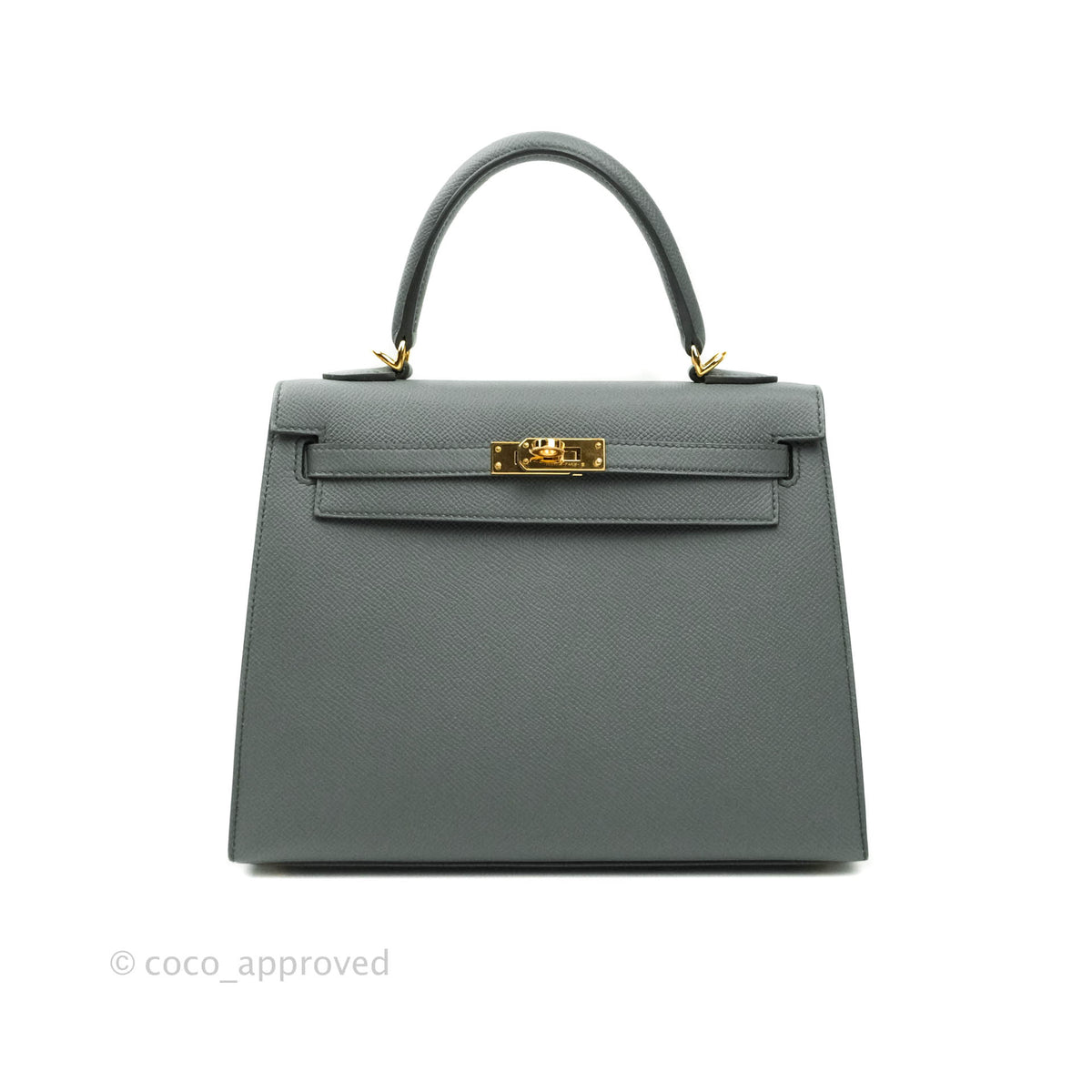 Hermes Kelly 25 Retourne Vert Amande Togo Palladium Hardware #D - Vendome  Monte Carlo