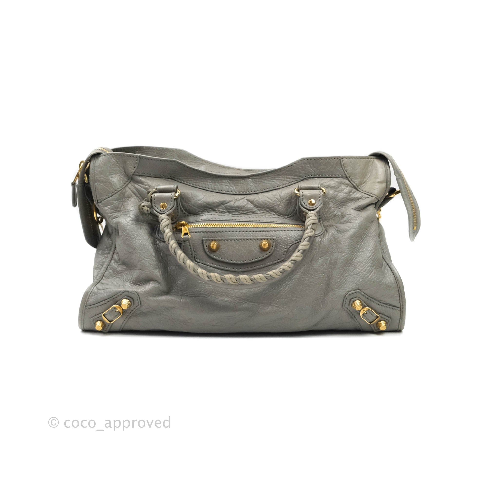 Balenciaga Classic City Bag Calfskin Grey Gold – Coco Studio