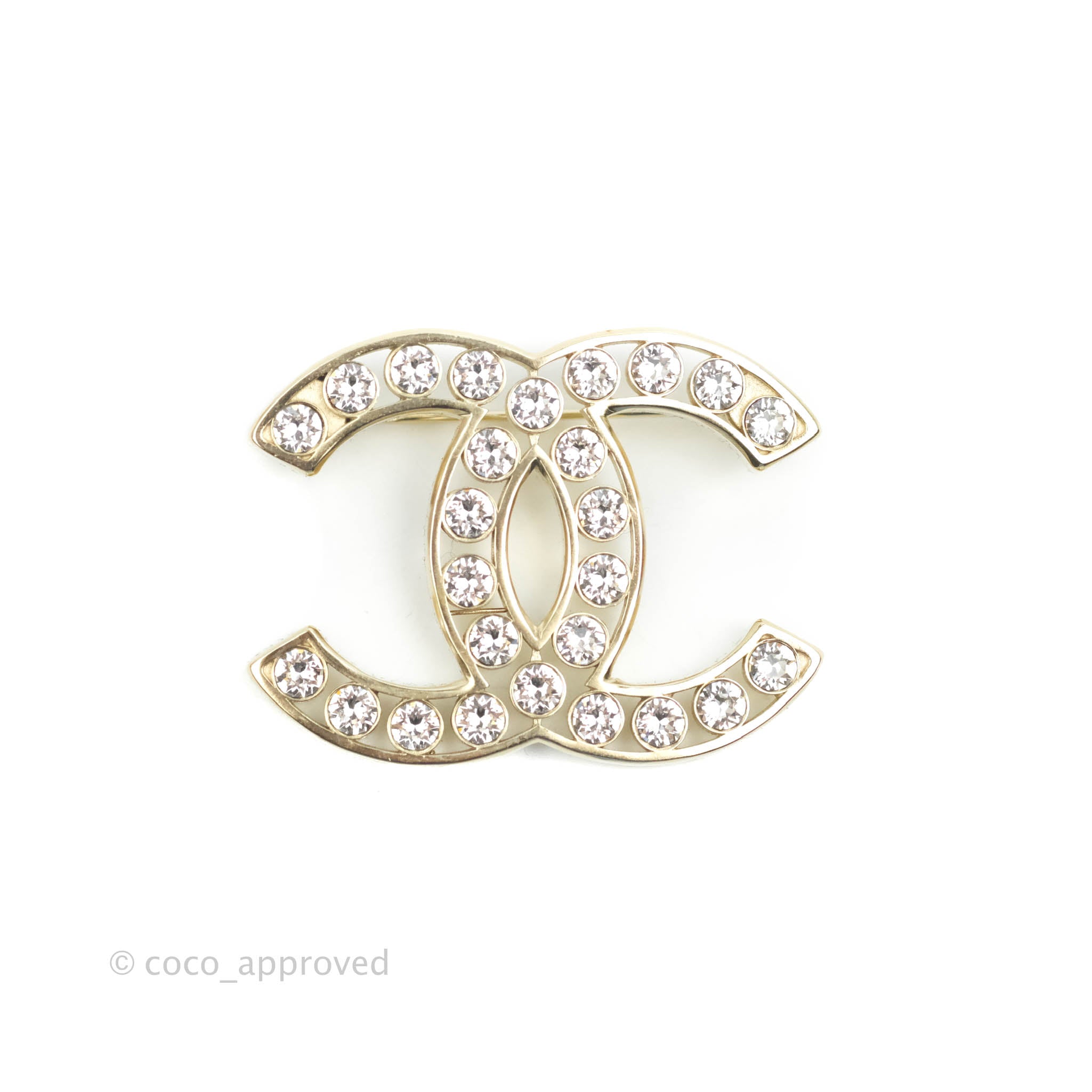 Chanel CC Crystal Brooch Gold Tone 21P – Coco Approved Studio