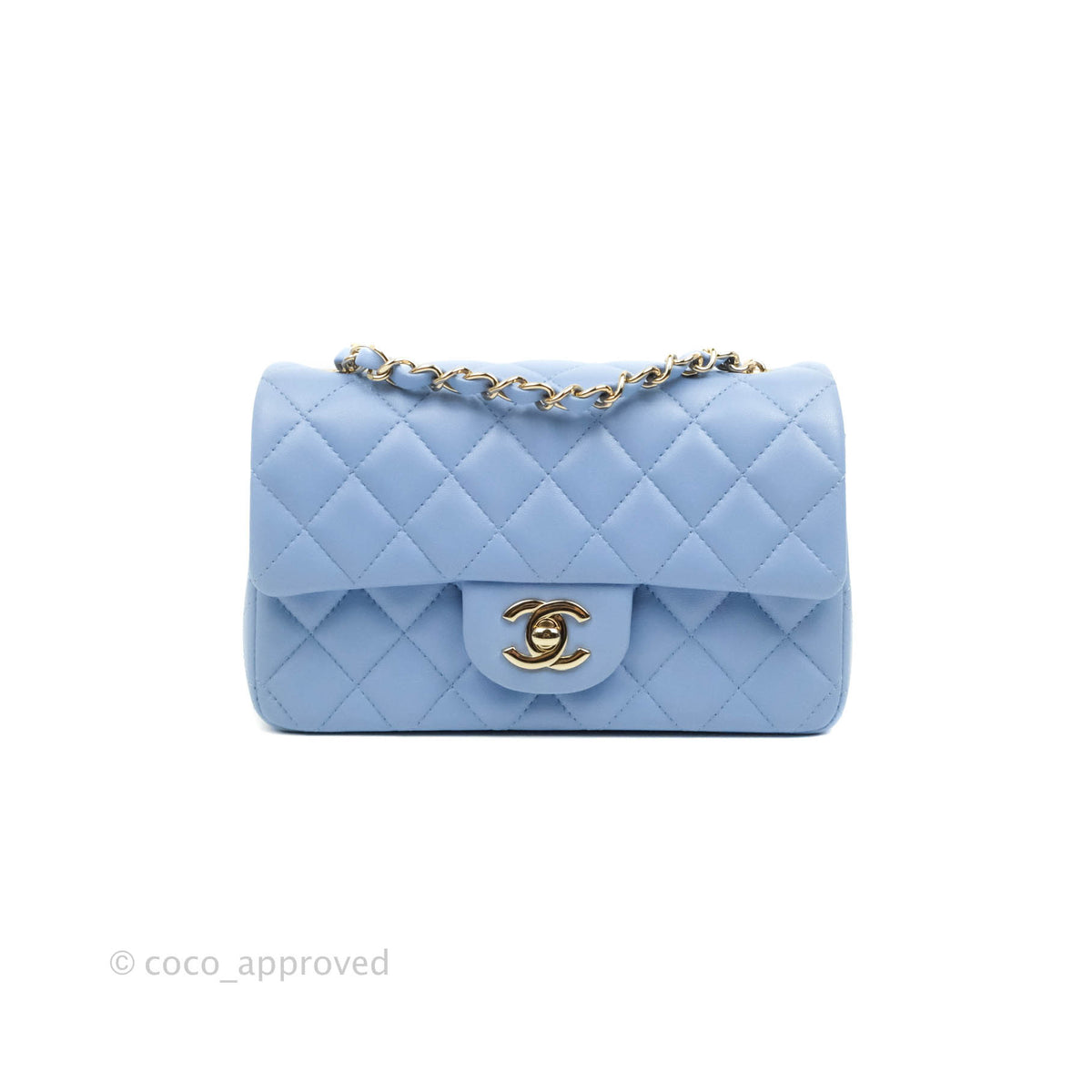 Chanel Classic Double Flap Medium Lambskin Sky Blue - Kaialux