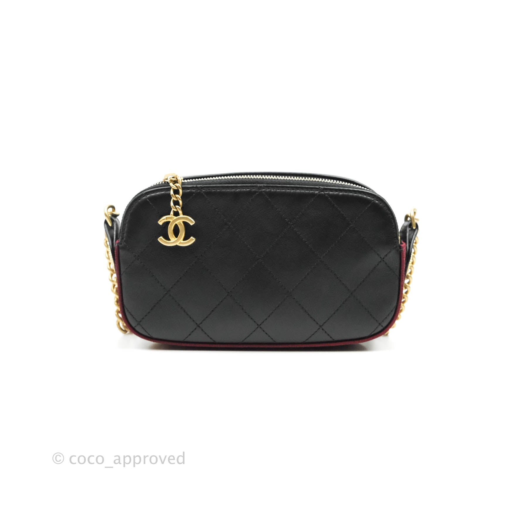 Chanel Small Buttons black grained calfskin ghw