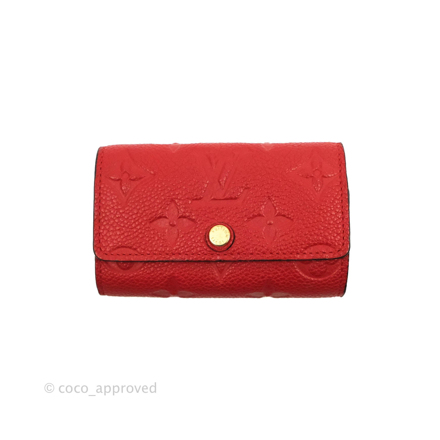 Louis Vuitton, Accessories, Louis Vuitton Red Monogram 6 Key Holder  Empreinte Leather