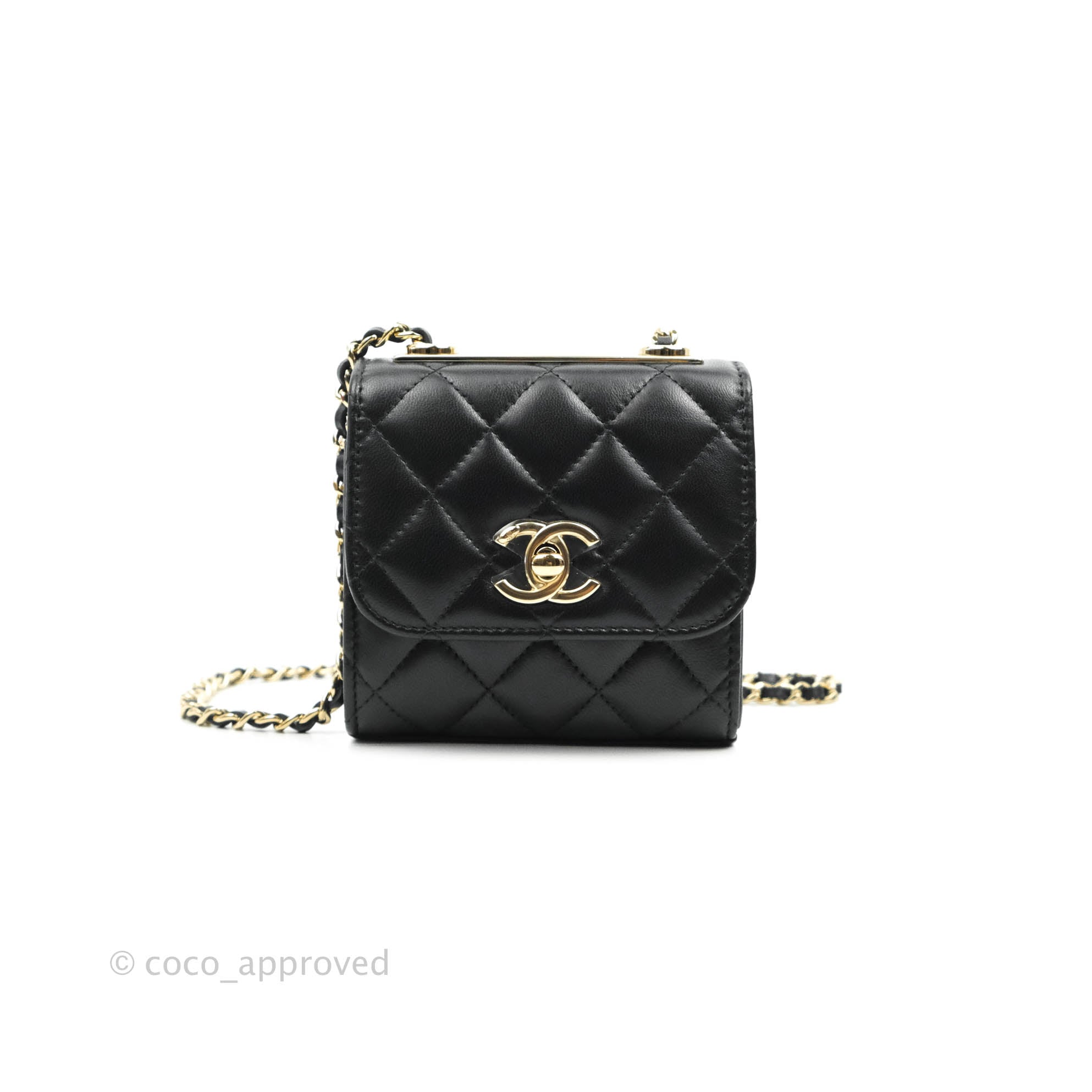 Chanel Black Quilted Leather Gold CC Chain Small Crossbody WOC Clutch Flap  Bag - My Dreamz Closet