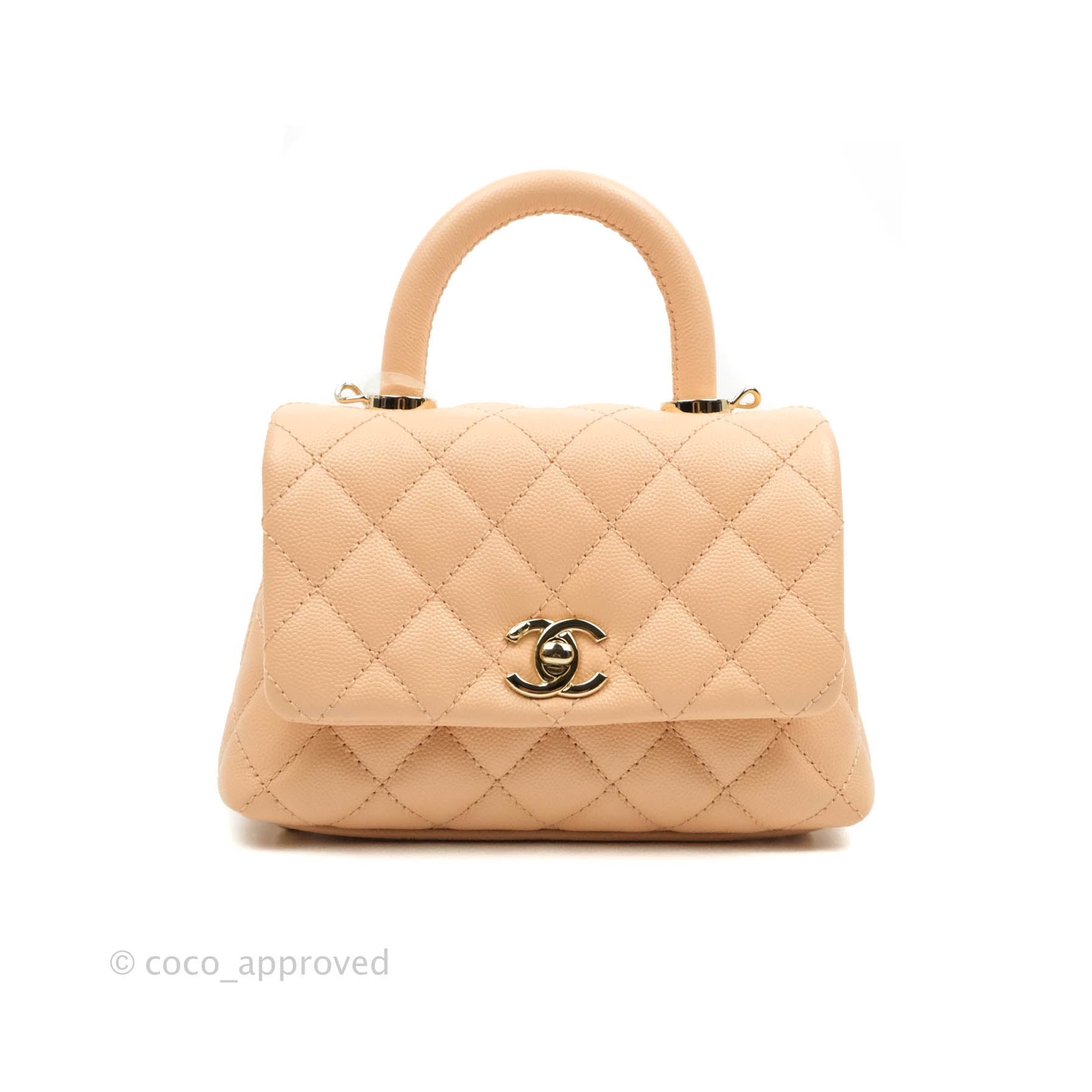 Chanel Quilted Mini O Case Light Beige Caviar Gold Hardware – Coco Approved  Studio