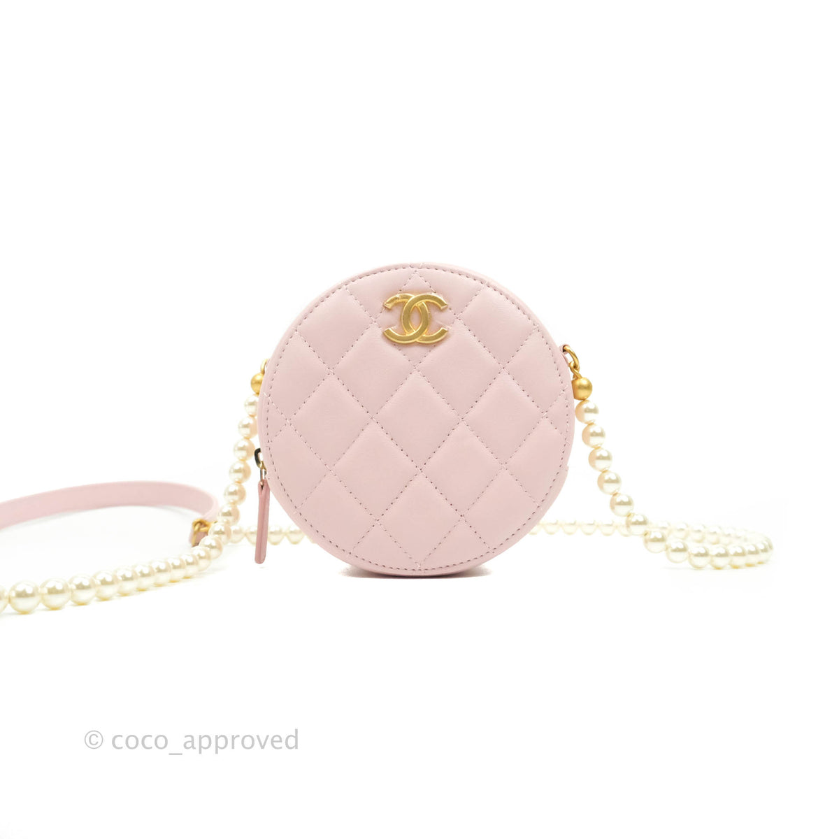 CHANEL Pearl Round Clutch with Chain - Bellisa