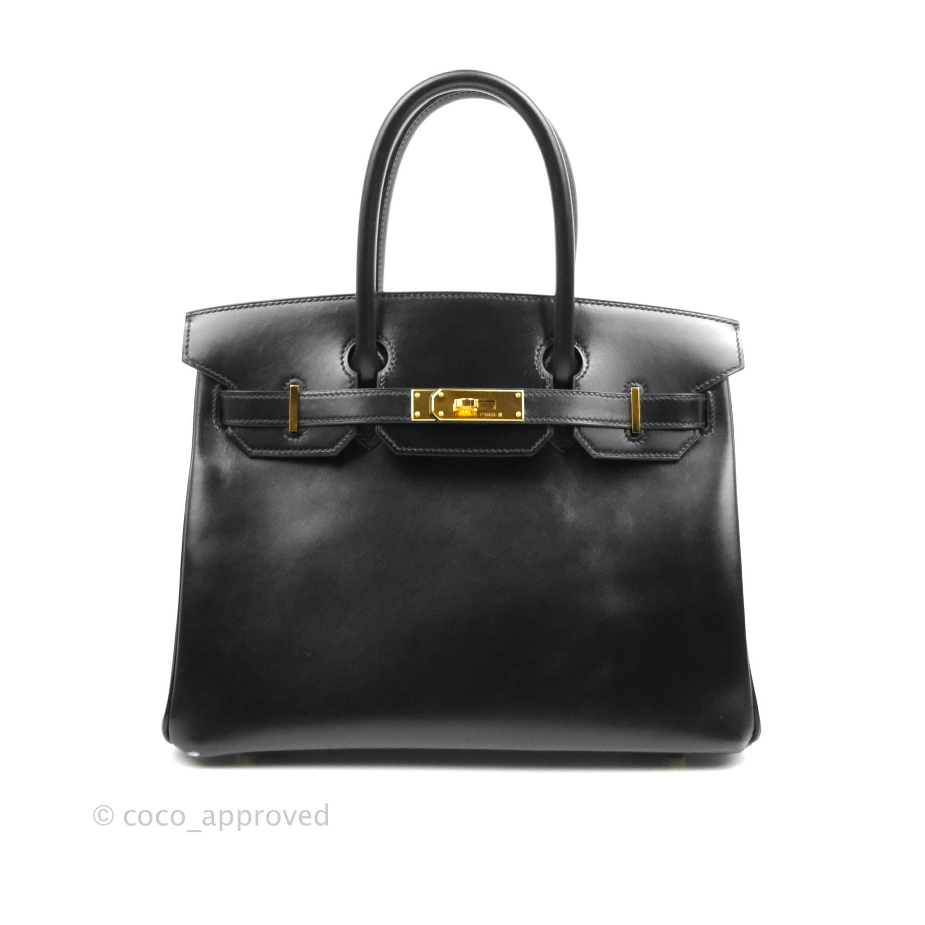 Hermès Birkin 30 Black Box Calfskin Gold Hardware – Coco Approved Studio