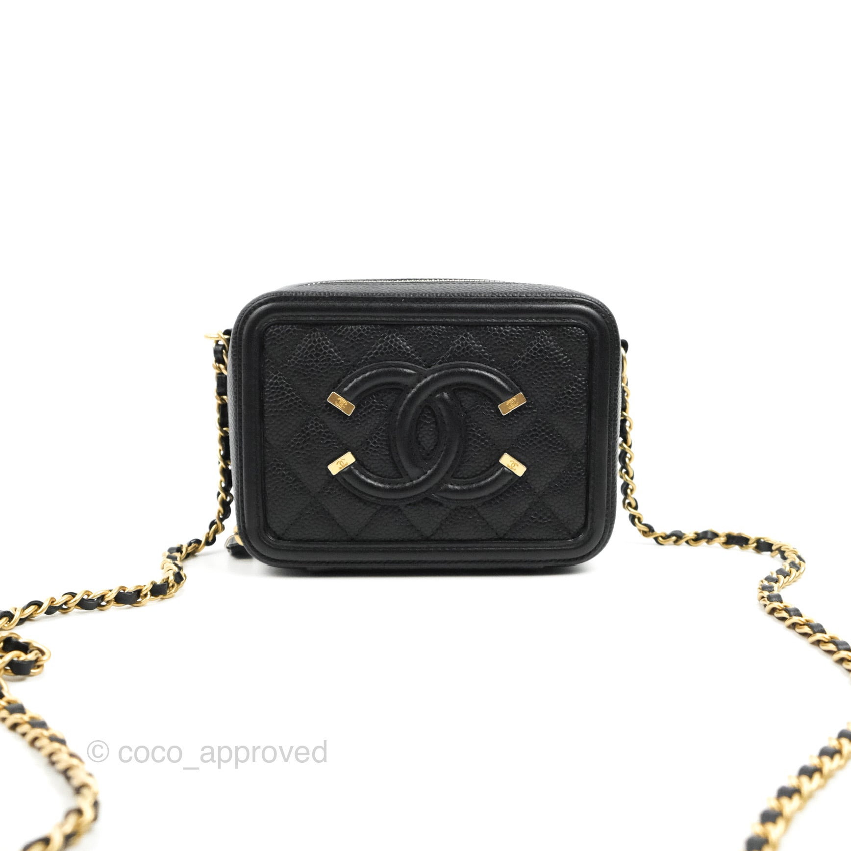 Chanel cc filigree vanity clutch with chain Clearance