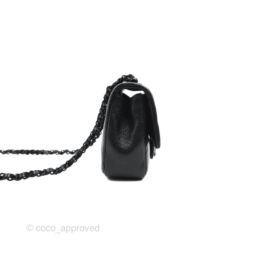 Chanel Quilted Mini Square Flap Bag So Black Caviar Incognito – Coco ...