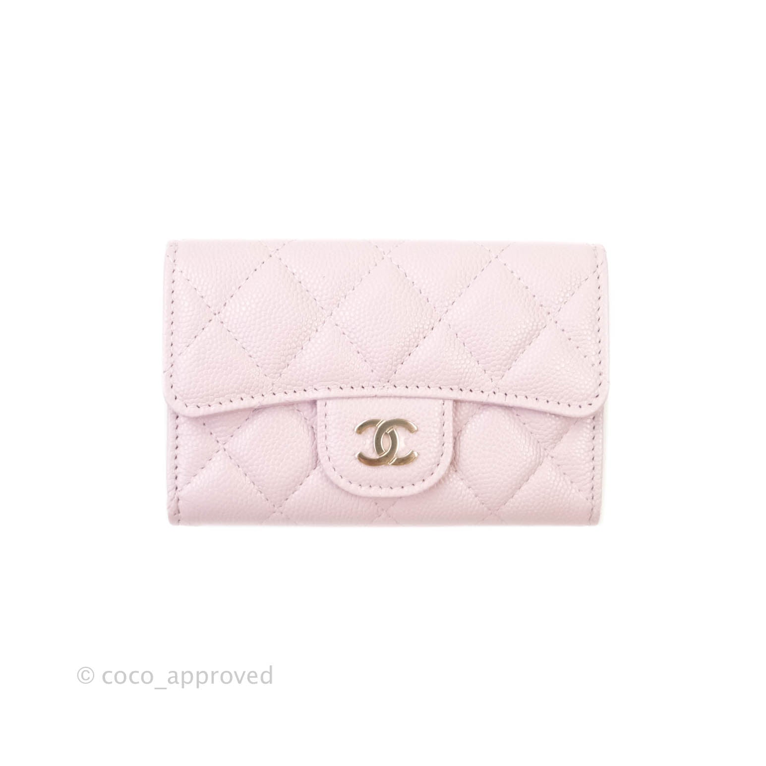 CHANEL Caviar Quilted Crystal Card Holder Pink | FASHIONPHILE