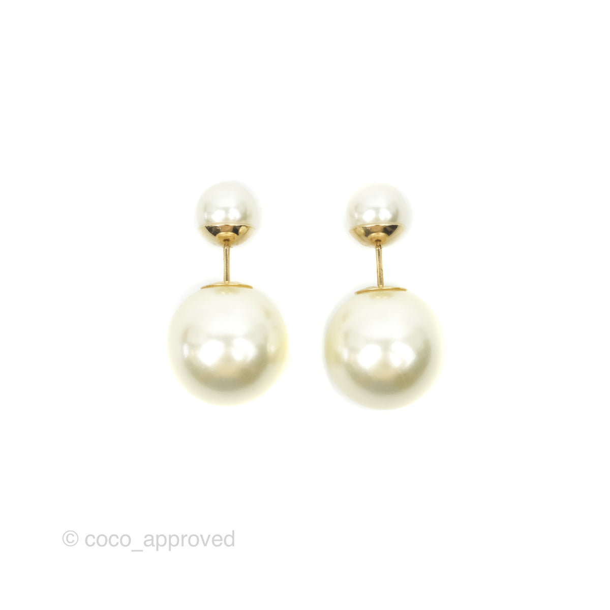 Christian Dior Tribales Pearl CD Drop Earrings Gold Tone – Coco Approved  Studio