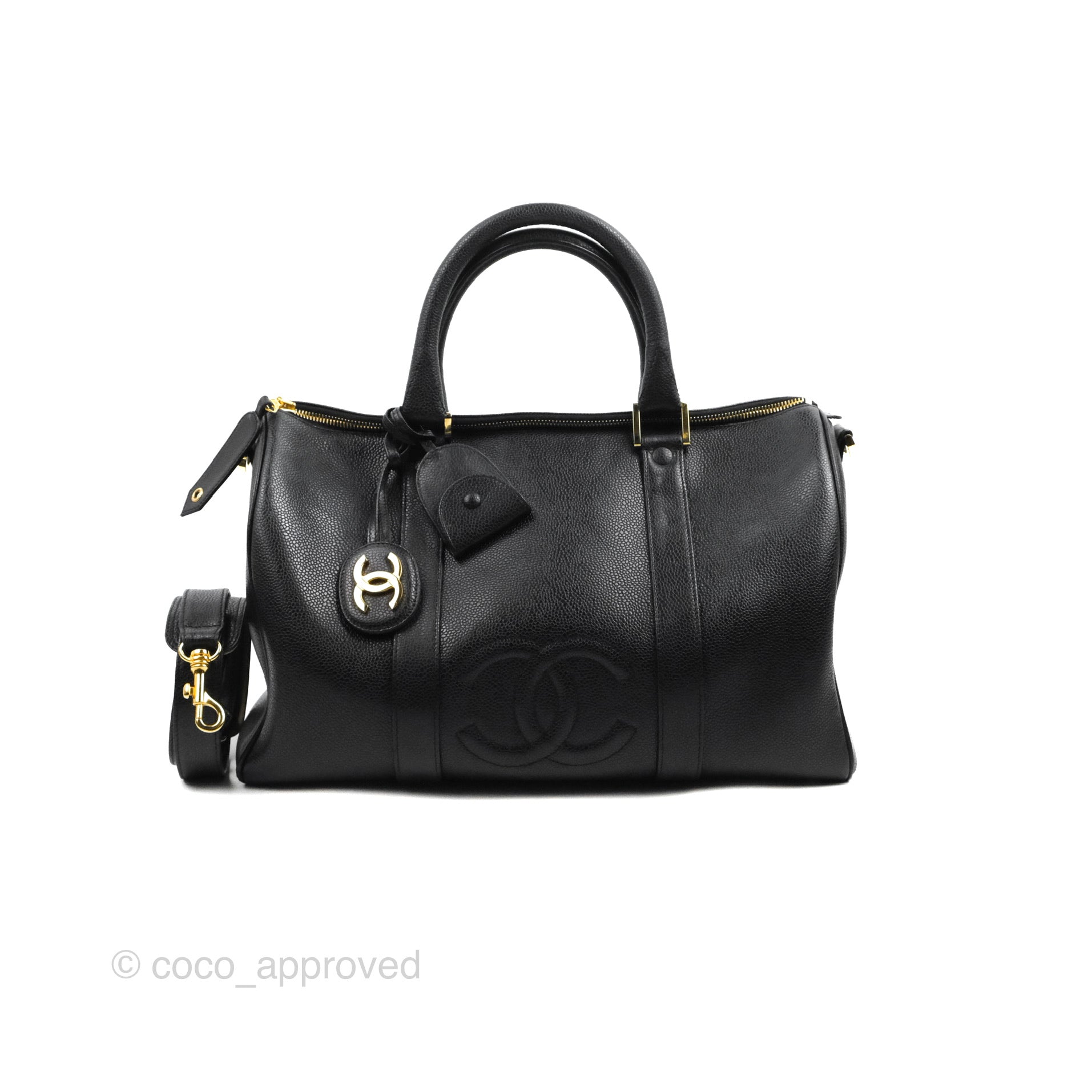 Chanel, a black caviar leather 'Boston bag'. - Bukowskis