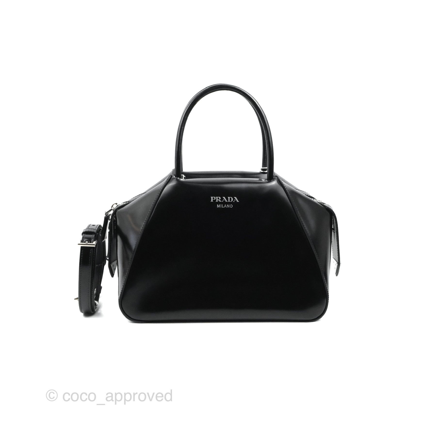 Prada Small Supernova Handbag Brushed Leather Black