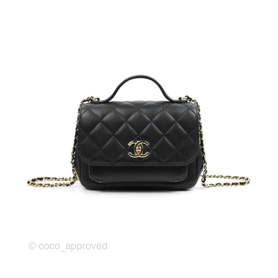 Chanel Caviar Quilted Small Business Affinity Flap Grey Light Gold Har –  Coco Approved Studio