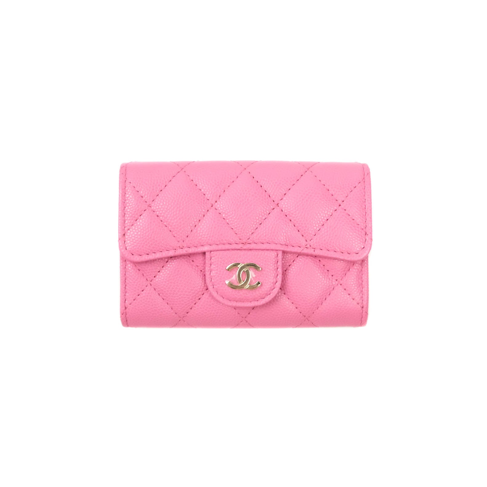 Chanel Caviar Quilted Card Holder Pink Light Gold Hardware – Coco Approved  Studio