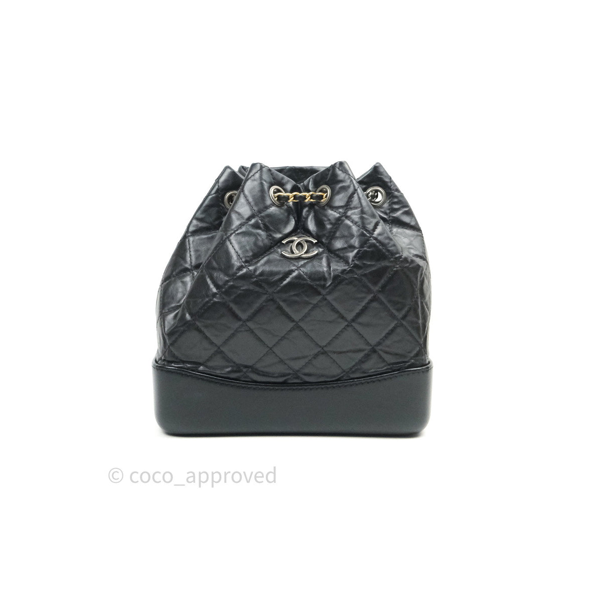 Chanel Gabrielle Backpack Black Aged Calfskin Small Black Mixed Hardwa –  Coco Approved Studio