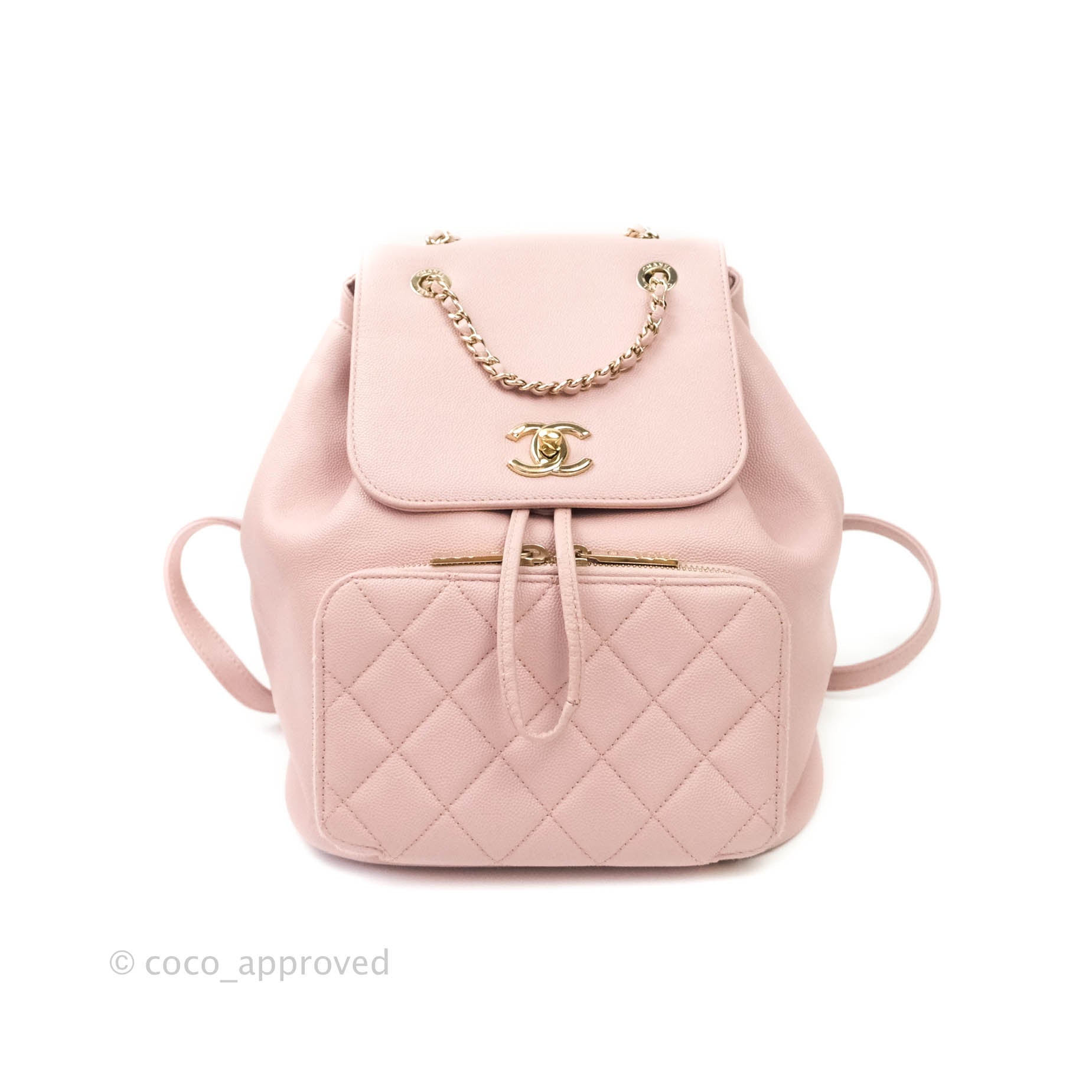 Chanel Quilted Business Affinity Backpack Pink Caviar Gold Hardware