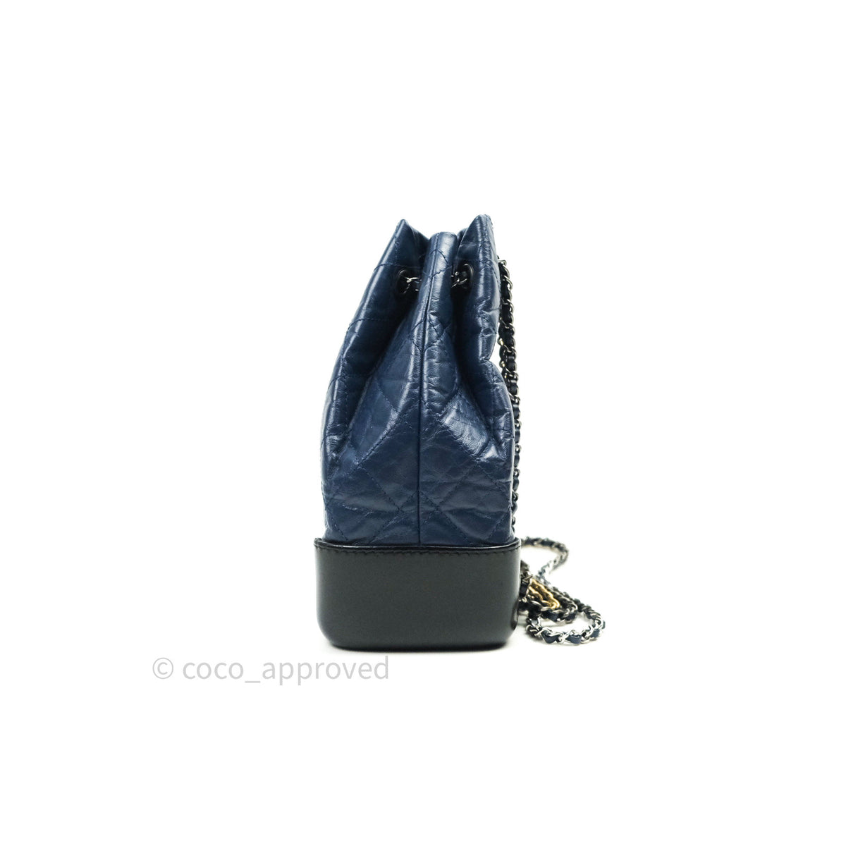 Chanel Gabrielle Backpack Black Aged Calfskin Small Navy Black – Coco  Approved Studio