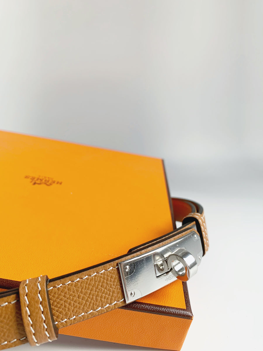 Hermès Kelly Buckle Belt Etoupe Epsom Palladium Hardware – Coco Approved  Studio