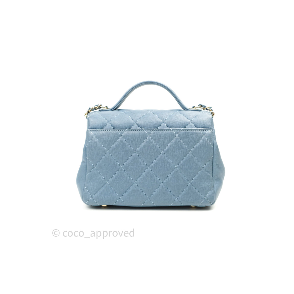 CHANEL Caviar Quilted Medium Business Affinity Flap Light Blue