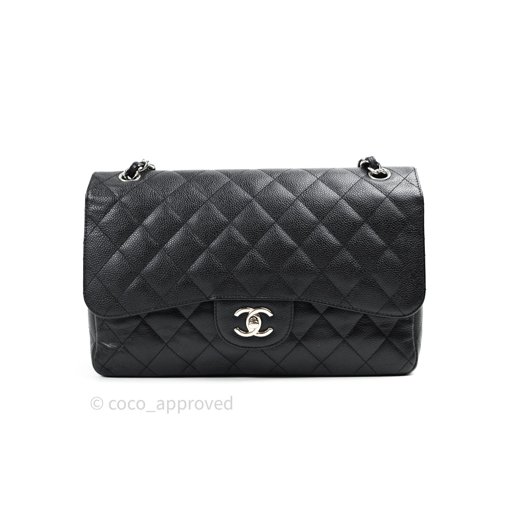 Chanel Jumbo Double Flap Black Caviar Silver Hardware⁣⁣ – Coco Approved  Studio