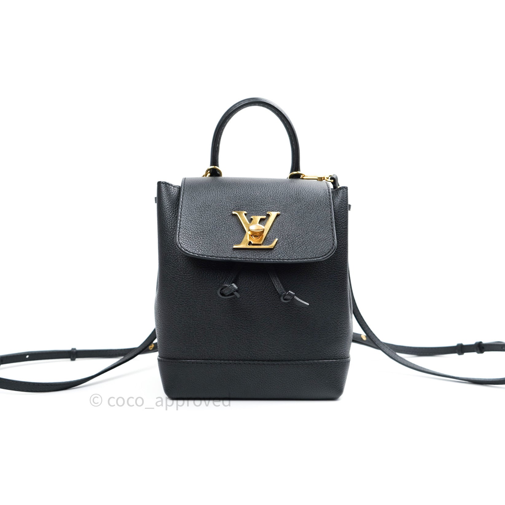 Louis Vuitton Lockme Mini Backpack Black Gold Hardware – Coco Approved  Studio