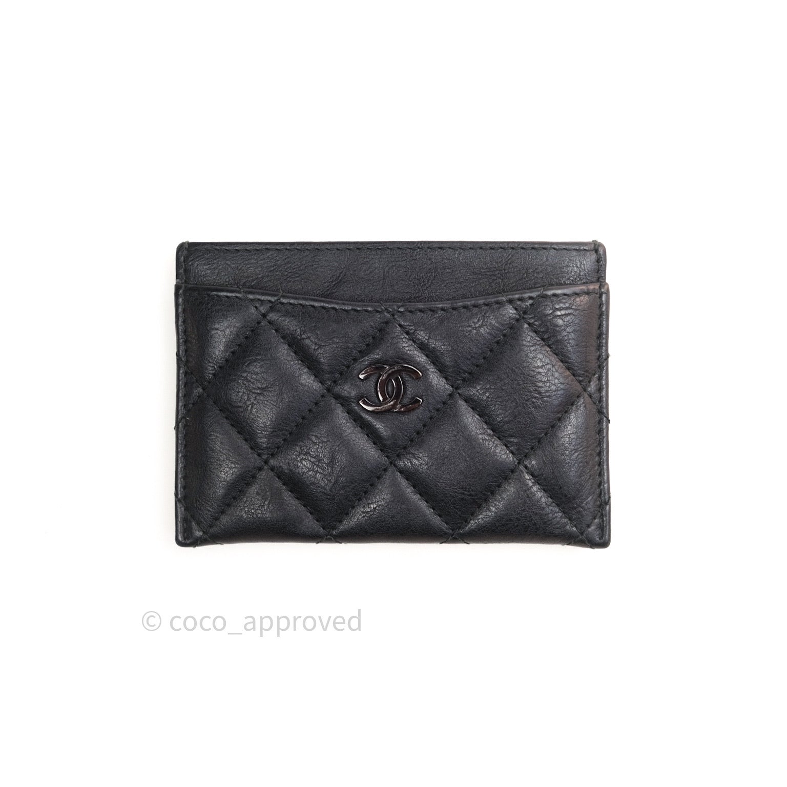 Chanel Black Calfskin Card Holder Silver Hardware, 2017 Available