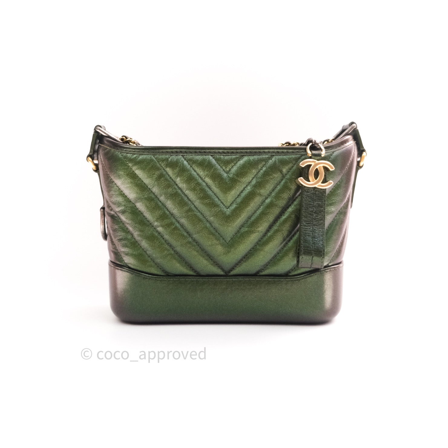 Chanel Forest Green Chevron Gabrielle Large Hobo Bag ○ Labellov ○ Buy and  Sell Authentic Luxury