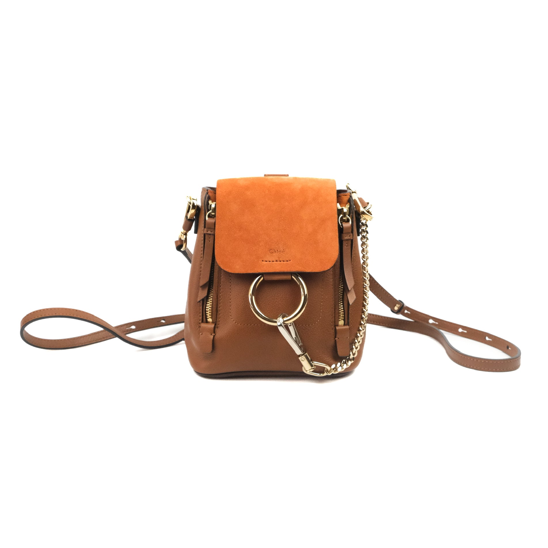 Chloé Mini Faye Backpack Brown