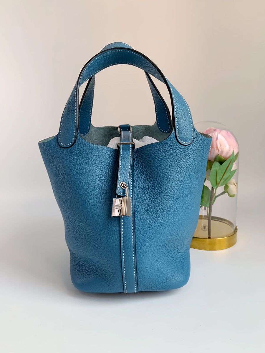 Hermès Picotin Navy blue Leather ref.47859 - Joli Closet