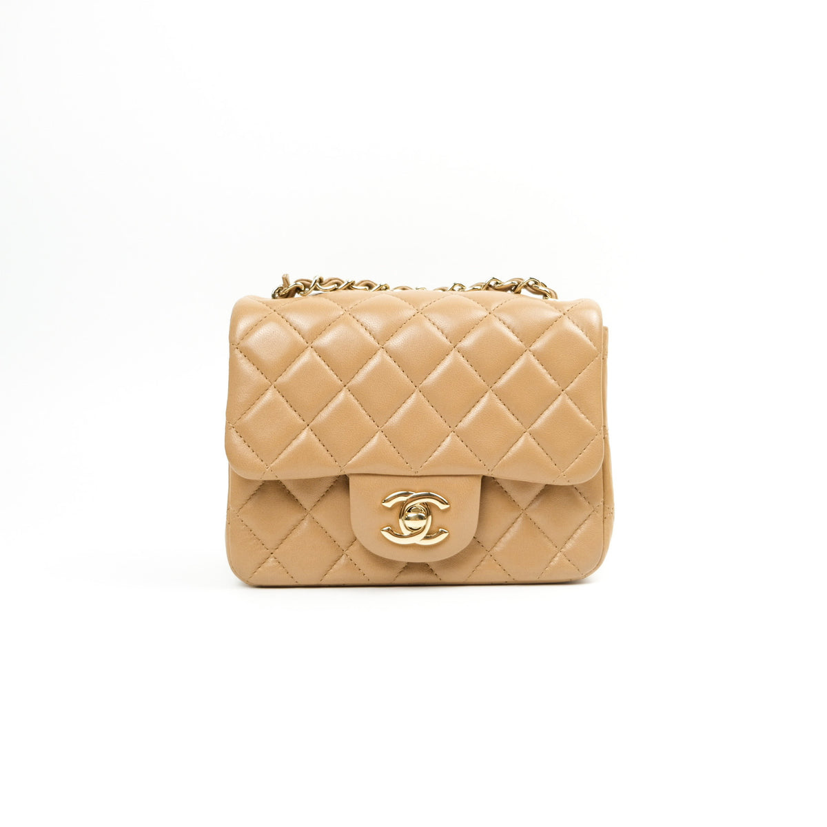 Chanel mini square discount beige