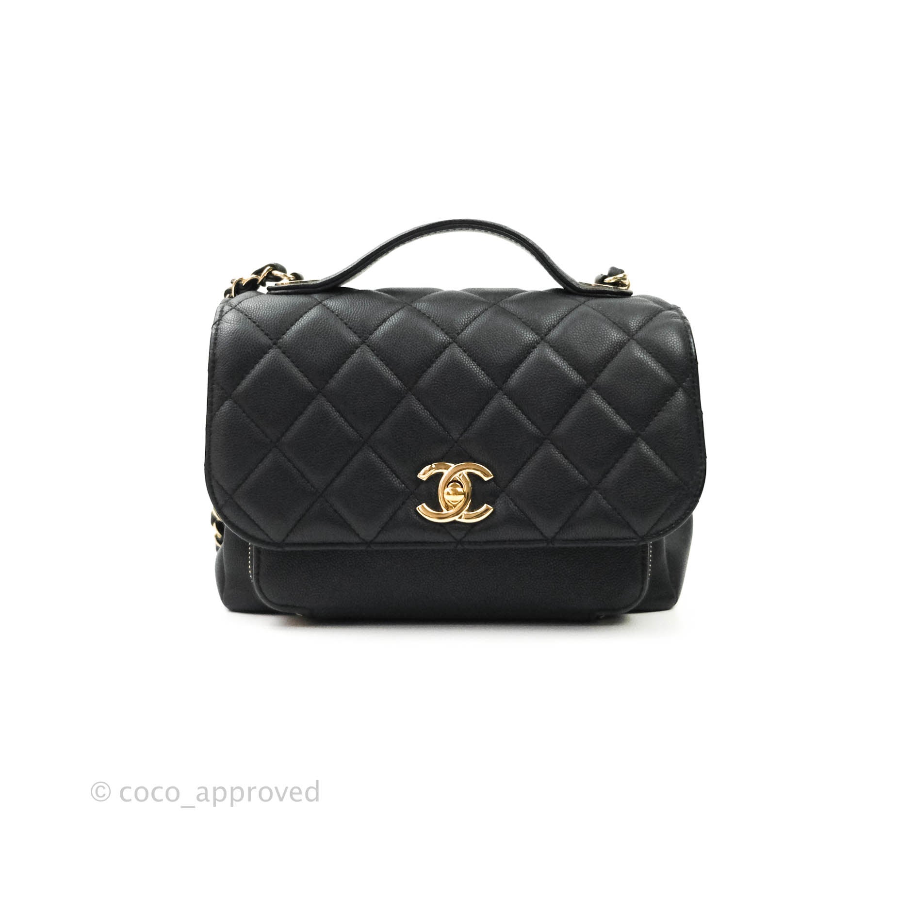 Chanel Quilted Large Business Affinity Flap Black Caviar Gold Hardware