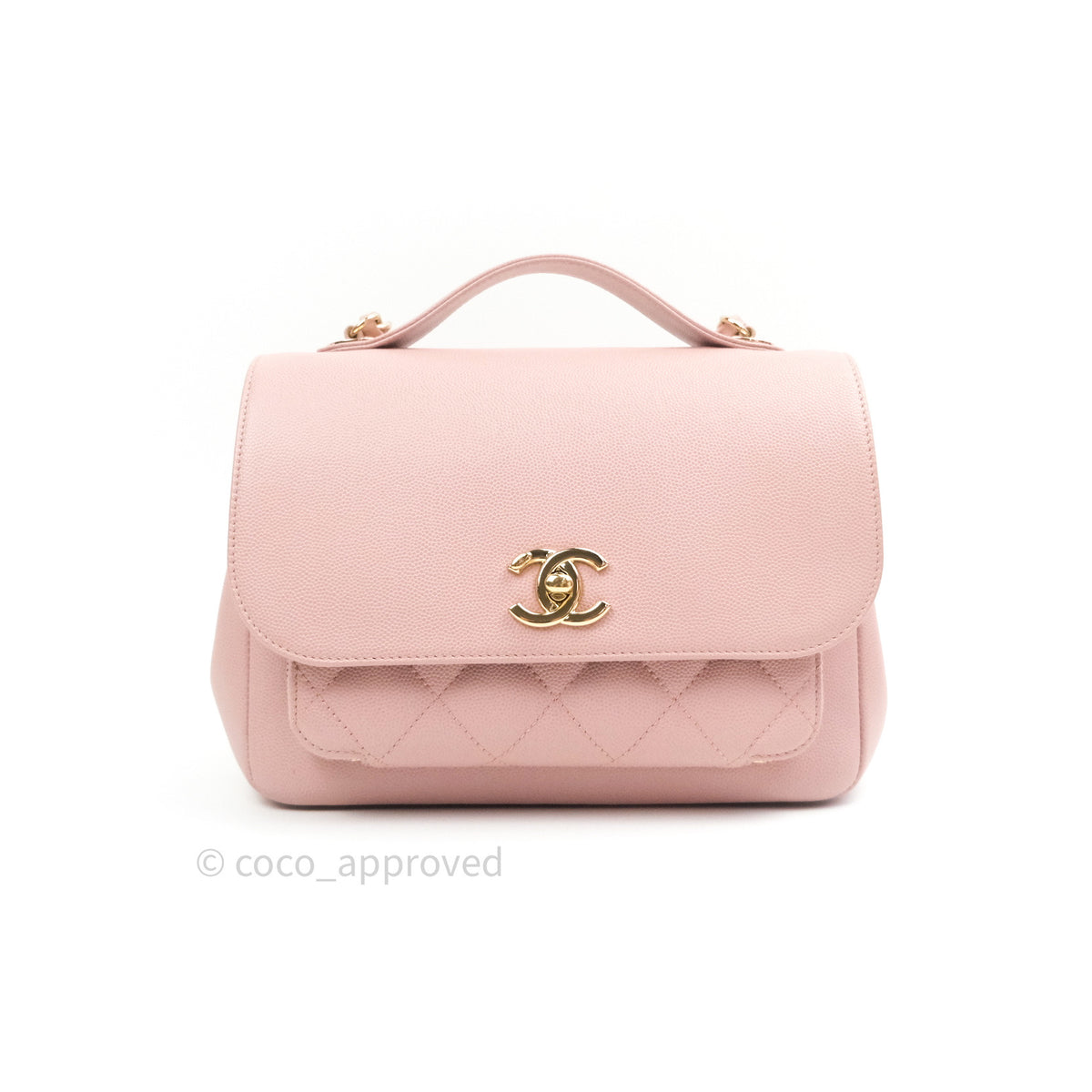 Chanel Quilted Medium Business Affinity Flap Light Pink Light Gold