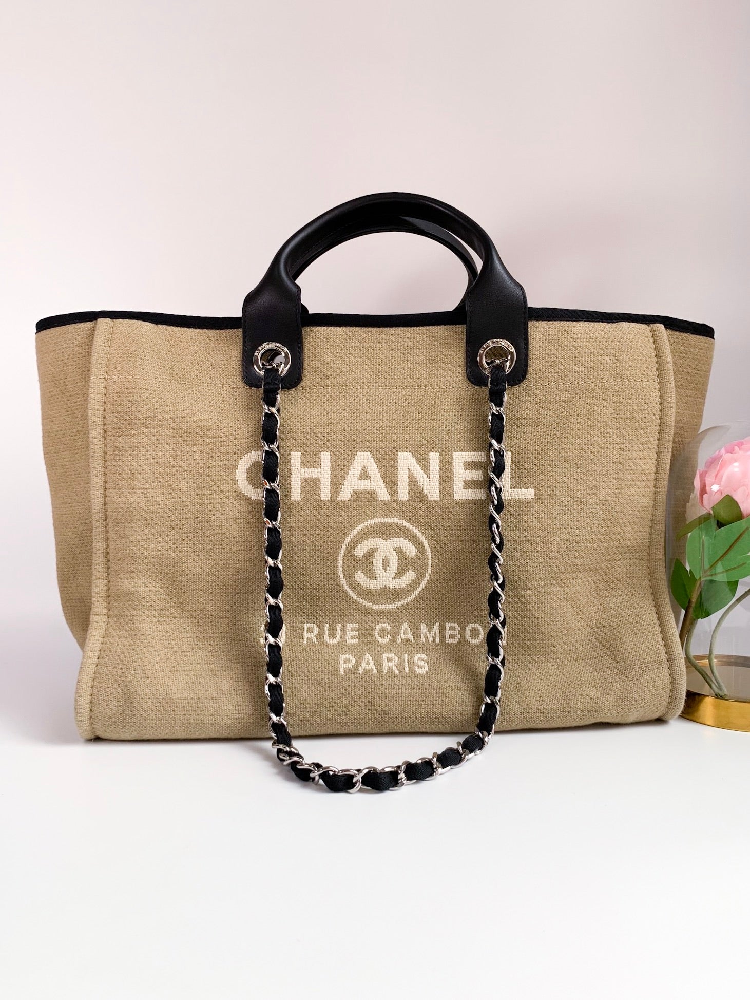 CHANEL Canvas Large Deauville Tote 1297884