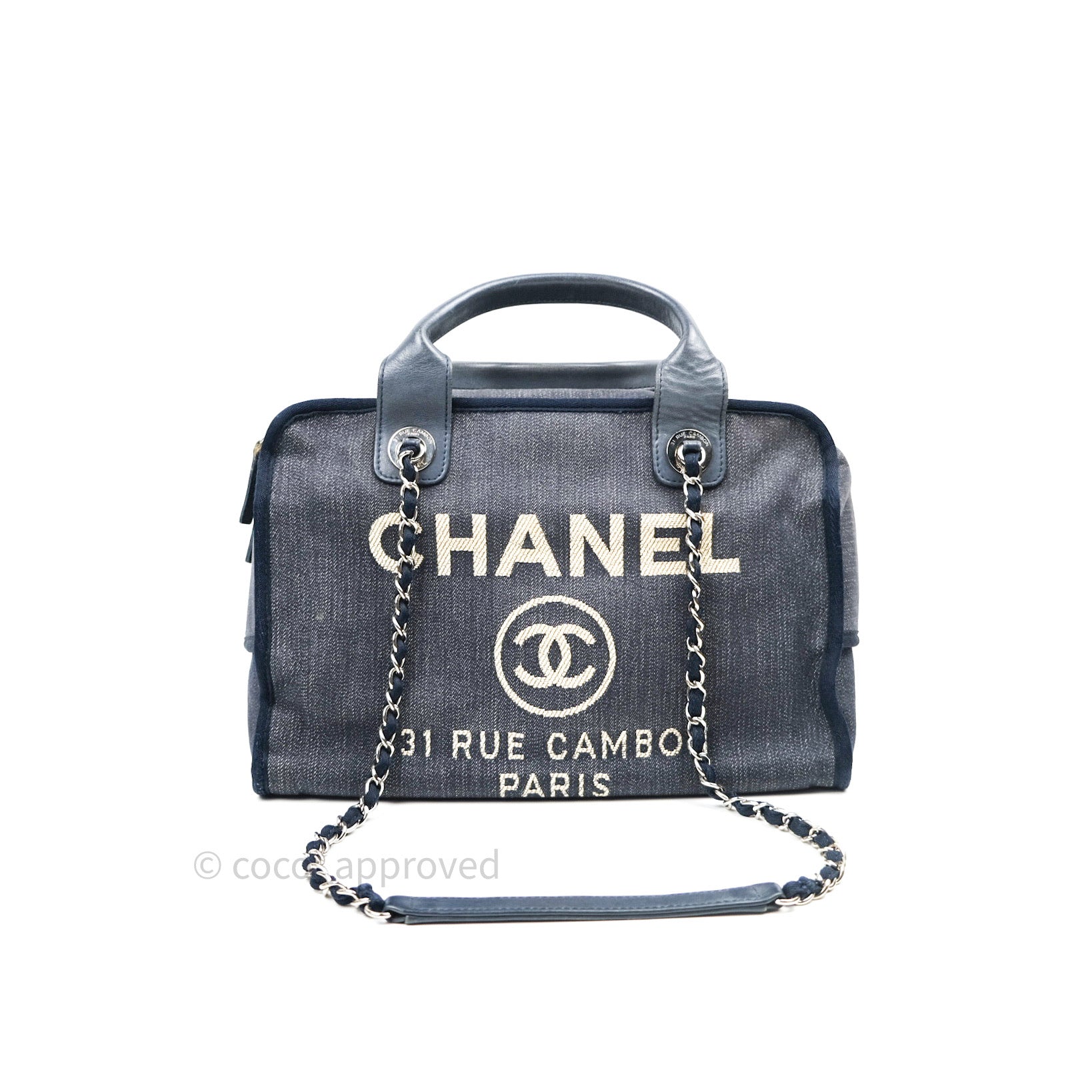 Chanel Navy Deauville Bowling bag