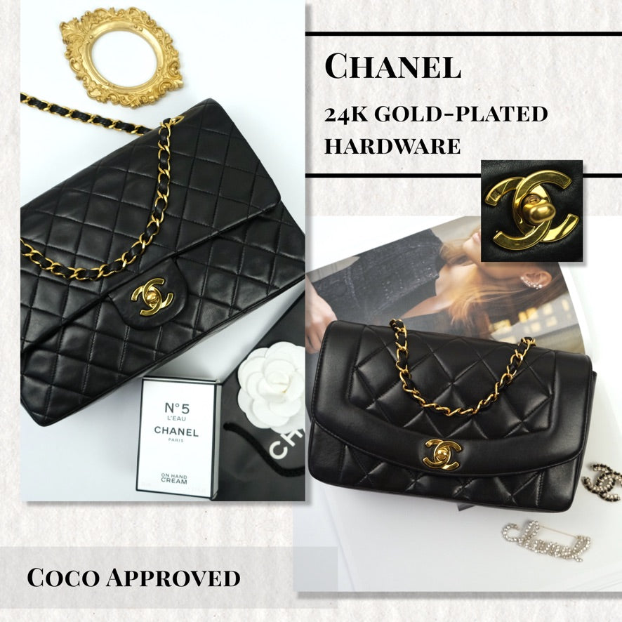 chanel bags with gold chain used