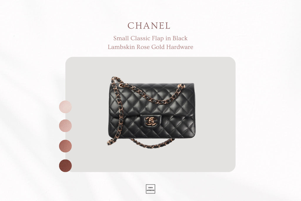 chanel 2021 pink gold-tone small classic flap (rose gold hardware)